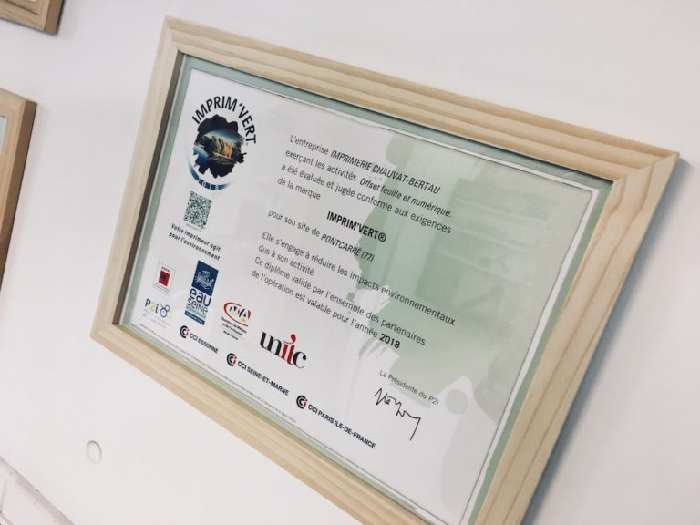 Lire la suite à propos de l’article Certifié Imprim&rsquo;Vert pour 2018