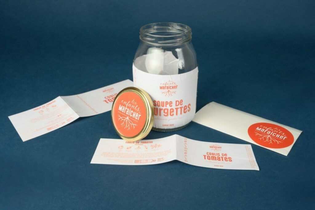 Etiquettes Soupes Maraicher sur papier adhésif velin recyclé
