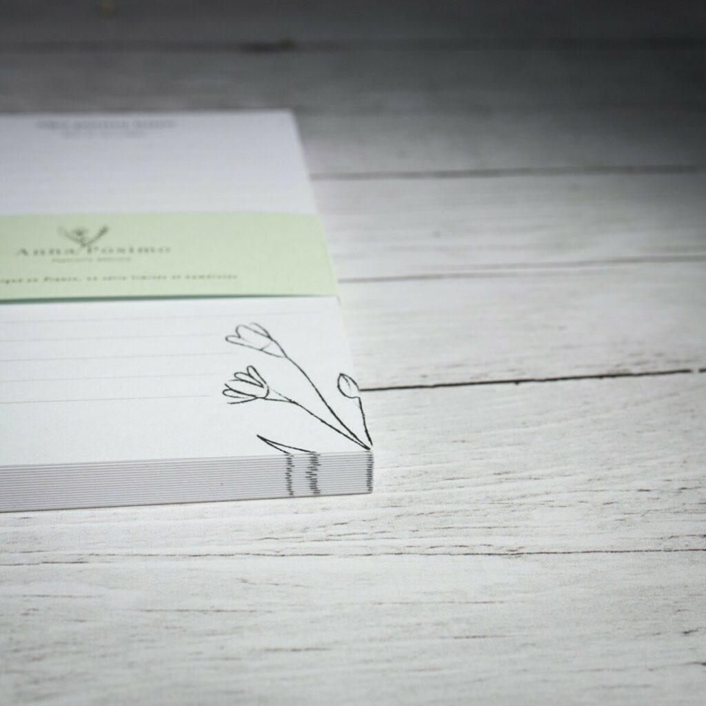 Bloc Notes Illustratrice Nature sur papier 100% recyclé avec bandeau – Colorplan Powder Green 270gr/m2