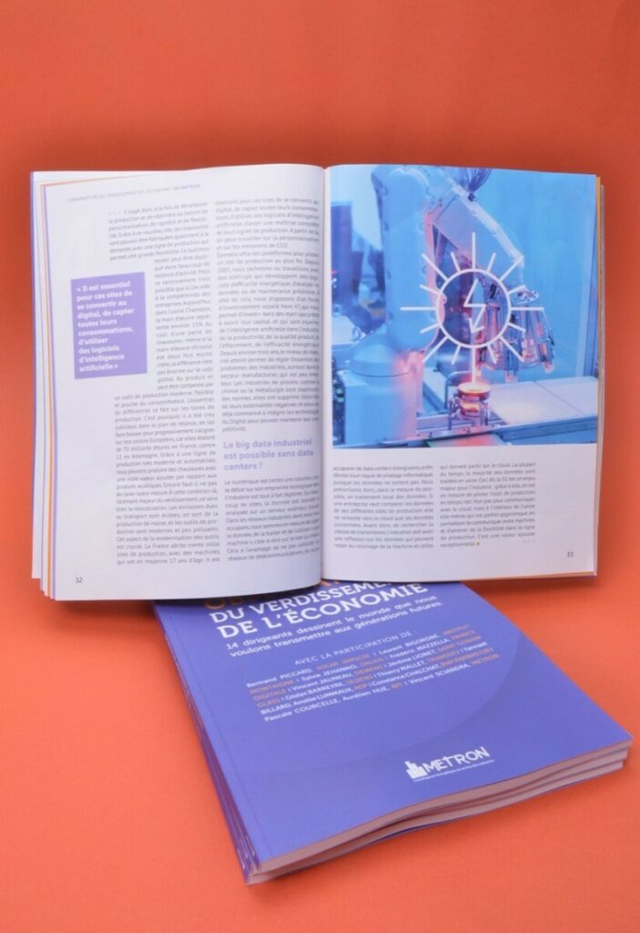 Livre rapport d’entreprise avec reliure dos carré collé – Olin 120gr/m2 extra blanc – Couverture avec pelliculage mat