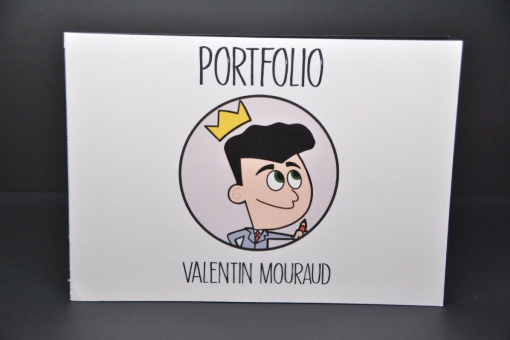 Portfolio étudiant en graphisme A4 paysage avec reliure couture singer – Couché mat 300gr/m2