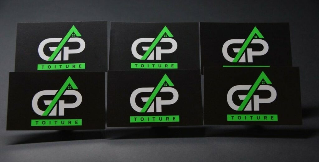 Cartes de visite Pantone vert fluo PMS 802 et Noir – Couché mat 350gr/m2
