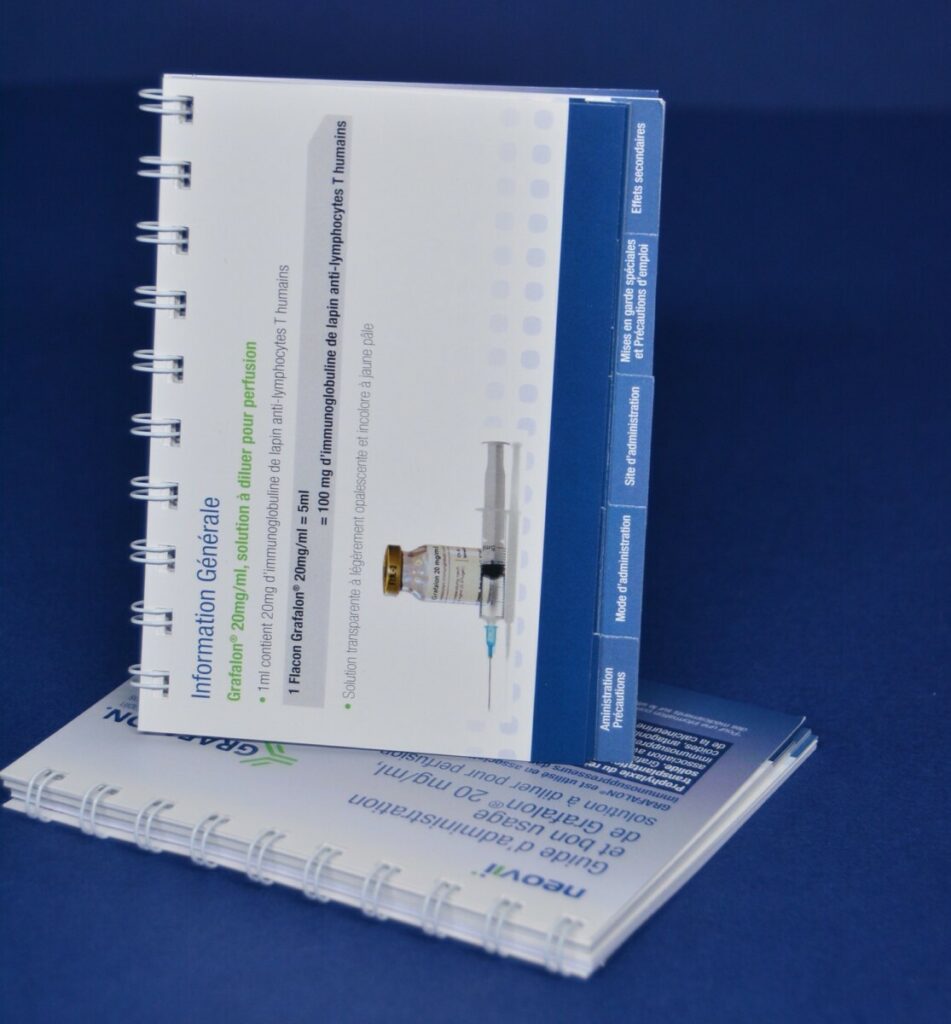 Mini plaquette de présentation médicale avec 10 onglets et reliure wire O – couché mat 350gr/m2