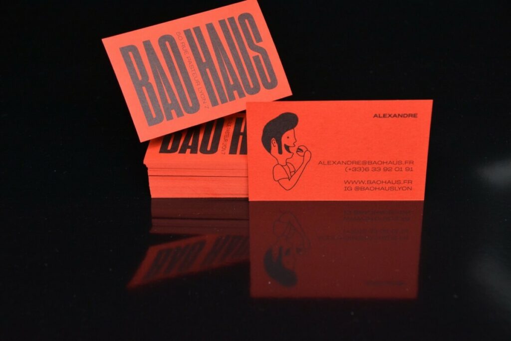 Cartes de visite restaurant rouge et noir – Impression Pantone offset noir – Keaykolour Chili pepper 300gr/m2