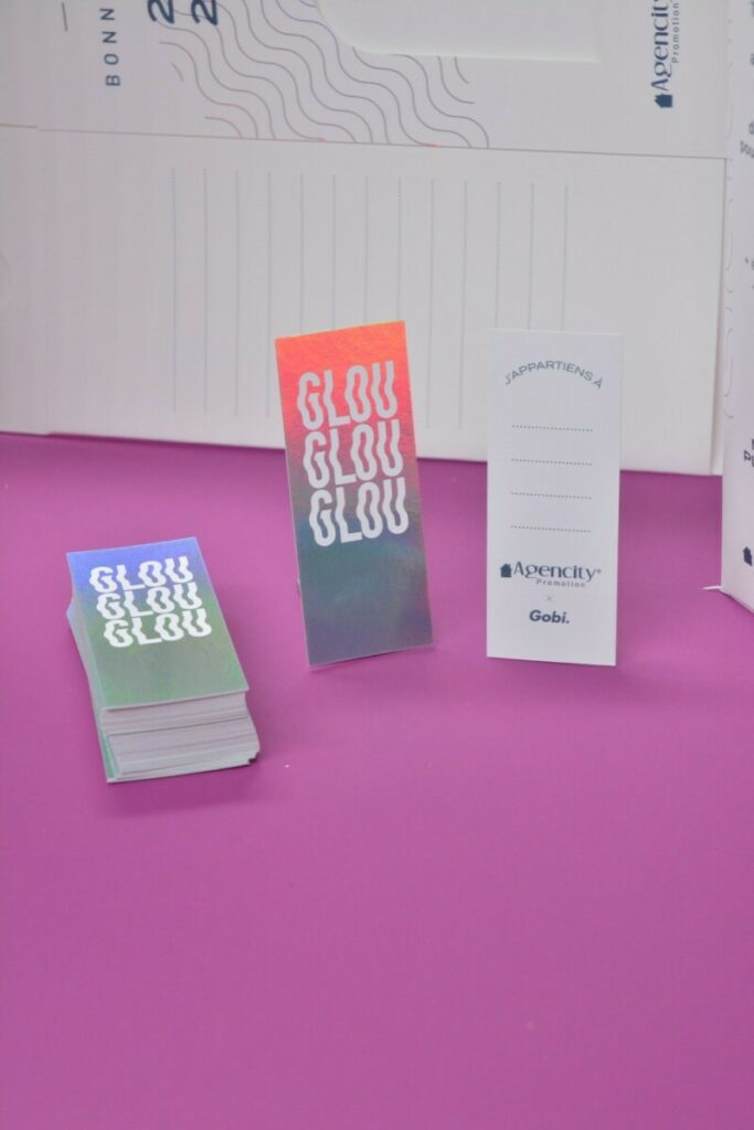 Carton Glou Glou pour gourdes Gobi – Dorure numérique Holographique Laser – Invercote 240gr/m2