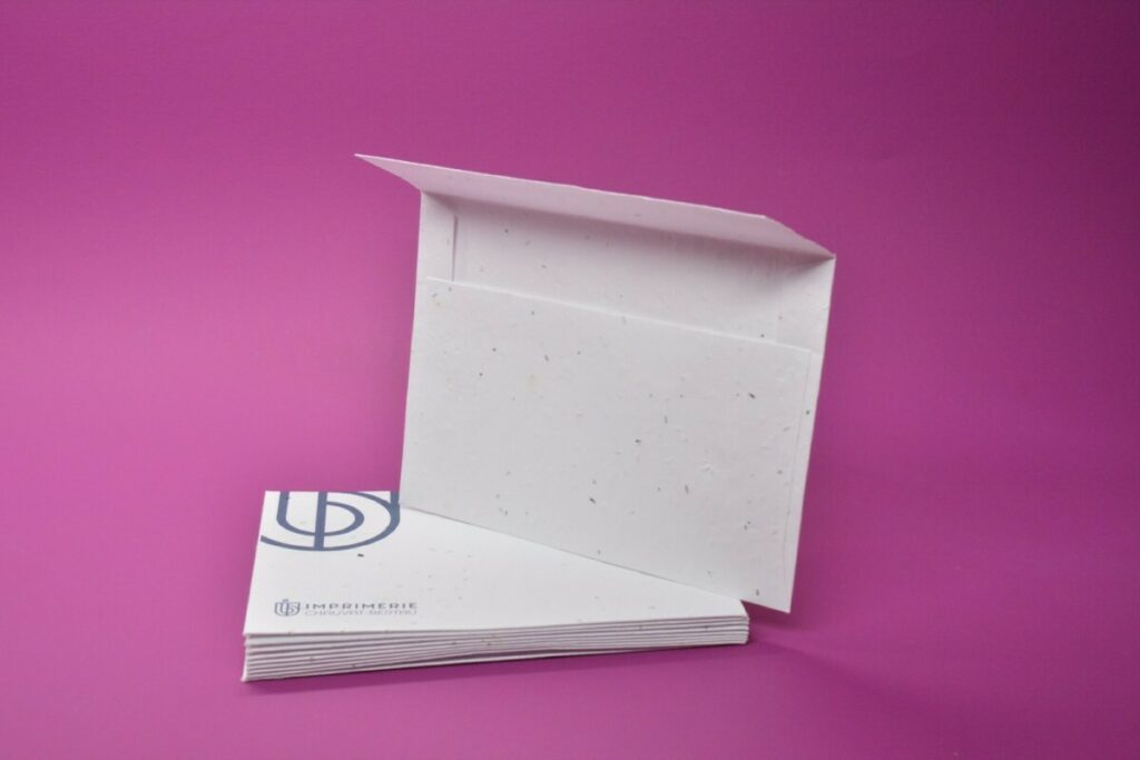 Enveloppes en papier ensemencé – Patte triangle – Impression numérique