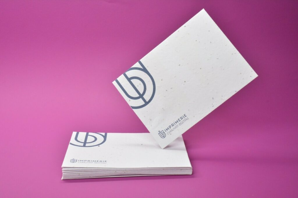 Enveloppes en papier ensemencé – Patte triangle – Impression numérique