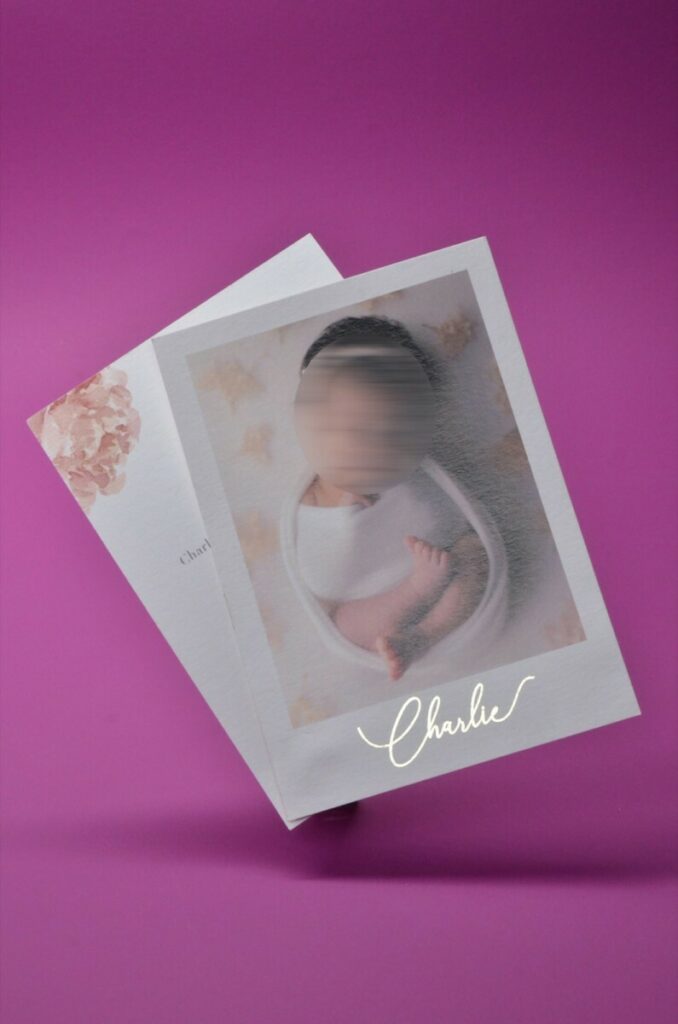 Faire-Part de Naissance photo et dorure OR Numérique – Creation Pack 350gr/m2