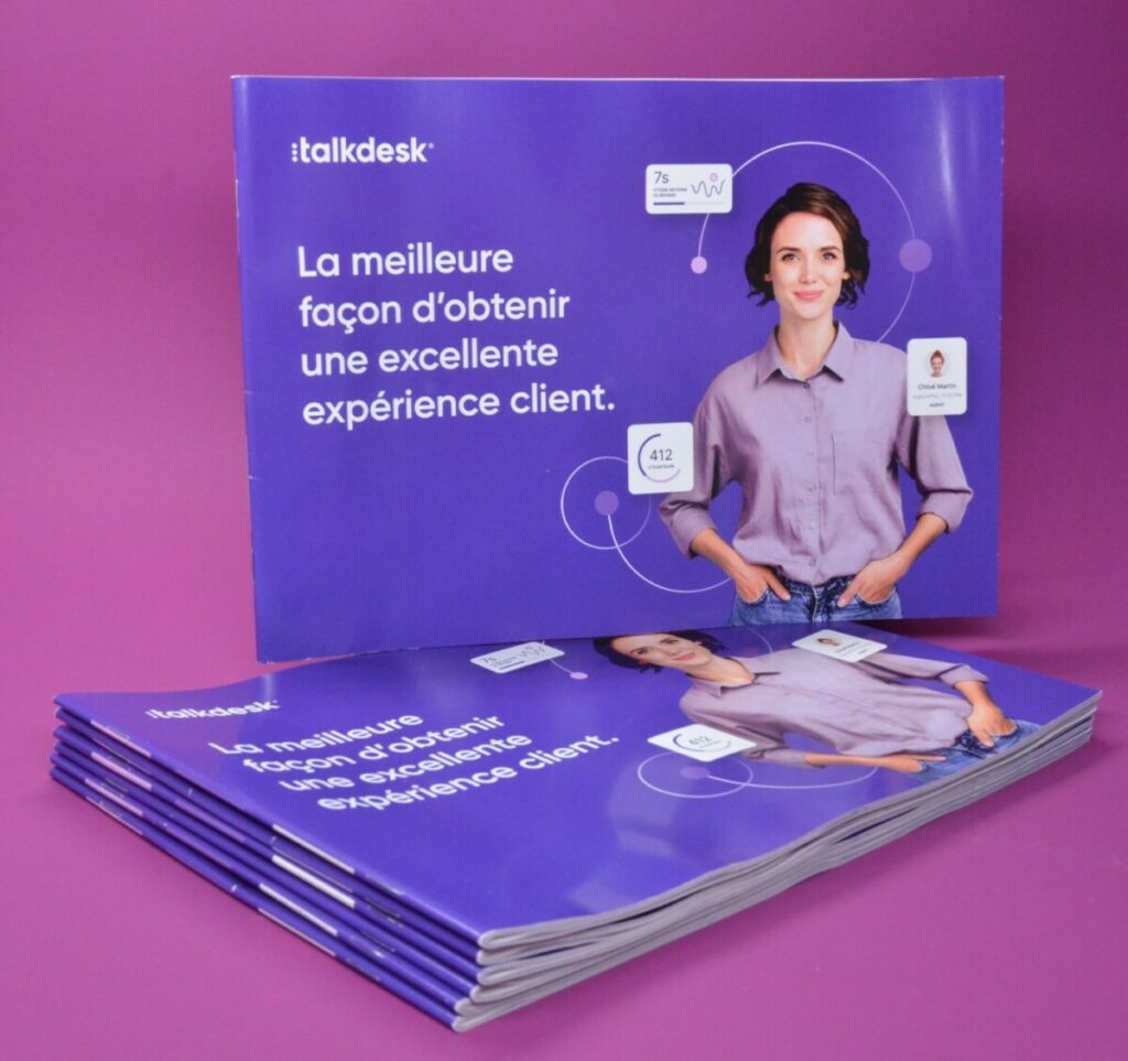 Brochure Corporate A4 paysage – Reliure 2 agrafes métal – Couché Mat 135gr/m2