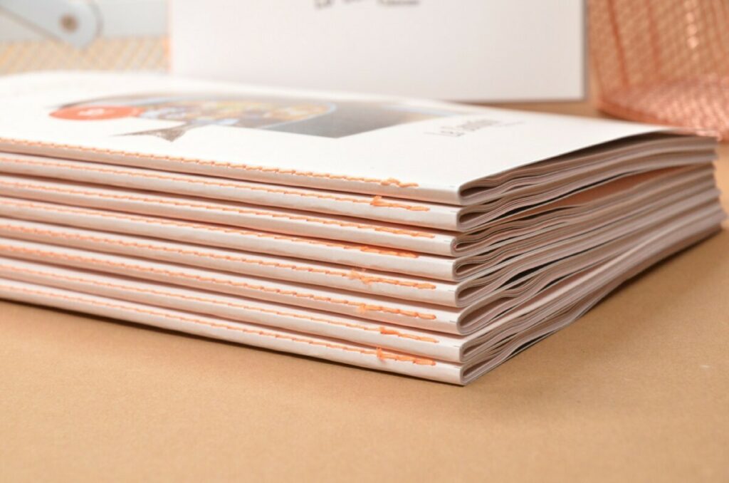 Cahier de recettes pour Conserverie – Reliure en couture Singer Orange fluo – Olin Regular Extra Blanc