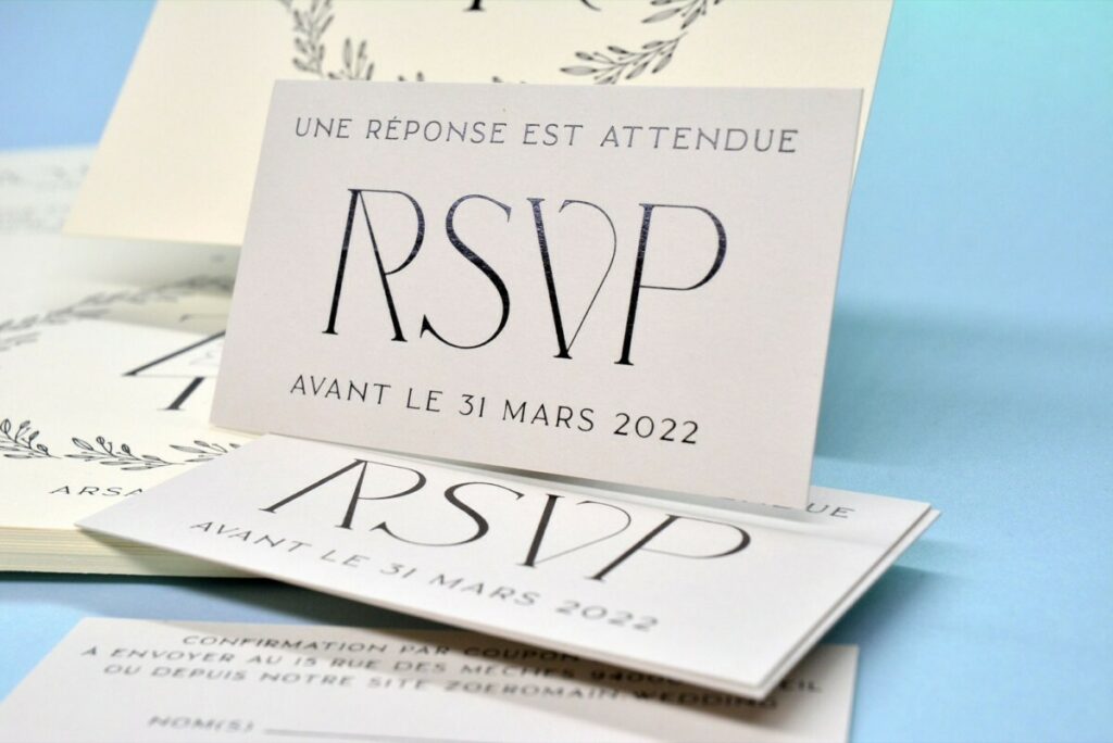 Carton RSVP en marquage a chaud Noir Brillant – Colorplan Mist 350gr/m2