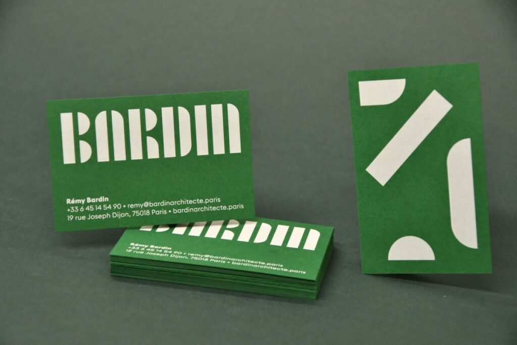 Carte de visite pour Architecte – Sirio Color Foglia 290gr/m2 impression numérique blanche