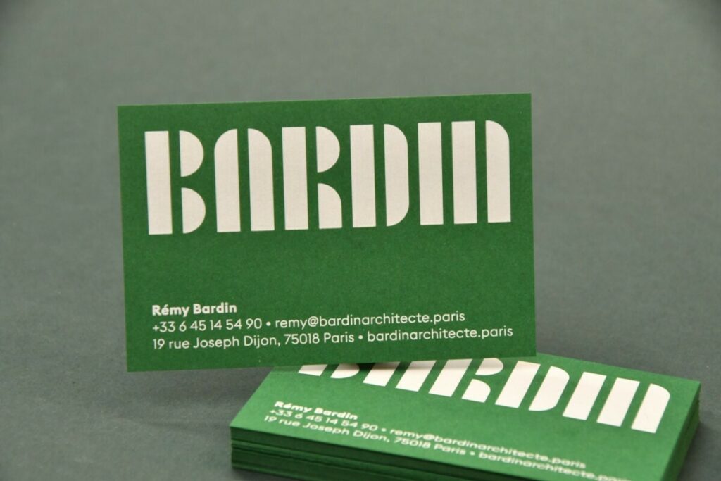Carte de visite pour Architecte – Sirio Color Foglia 290gr/m2 impression numérique blanche