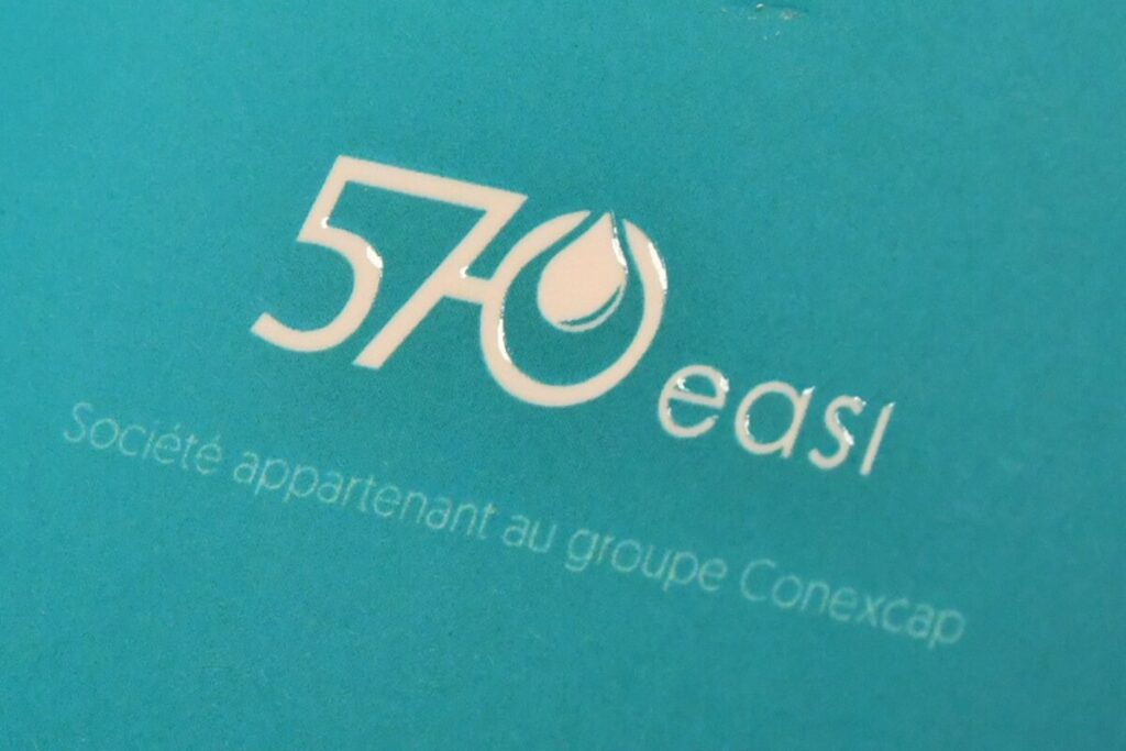 Cartes de visite conseil financement – Pelliculage Soft touch avec Vernis 3D Recto Verso  – Impression Numérique