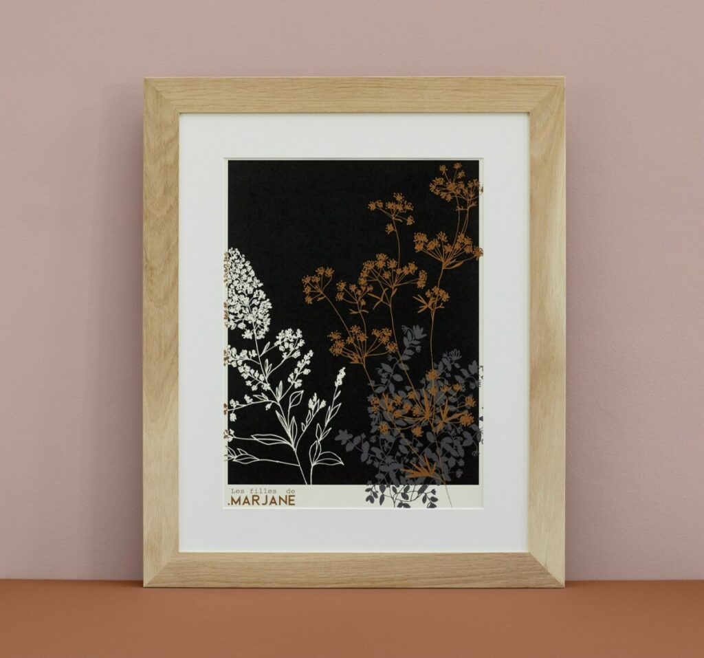 Affiches illustrations nature Canopee et Gypsophile – Munken pure Rough 150gr/m2 – Impression numérique