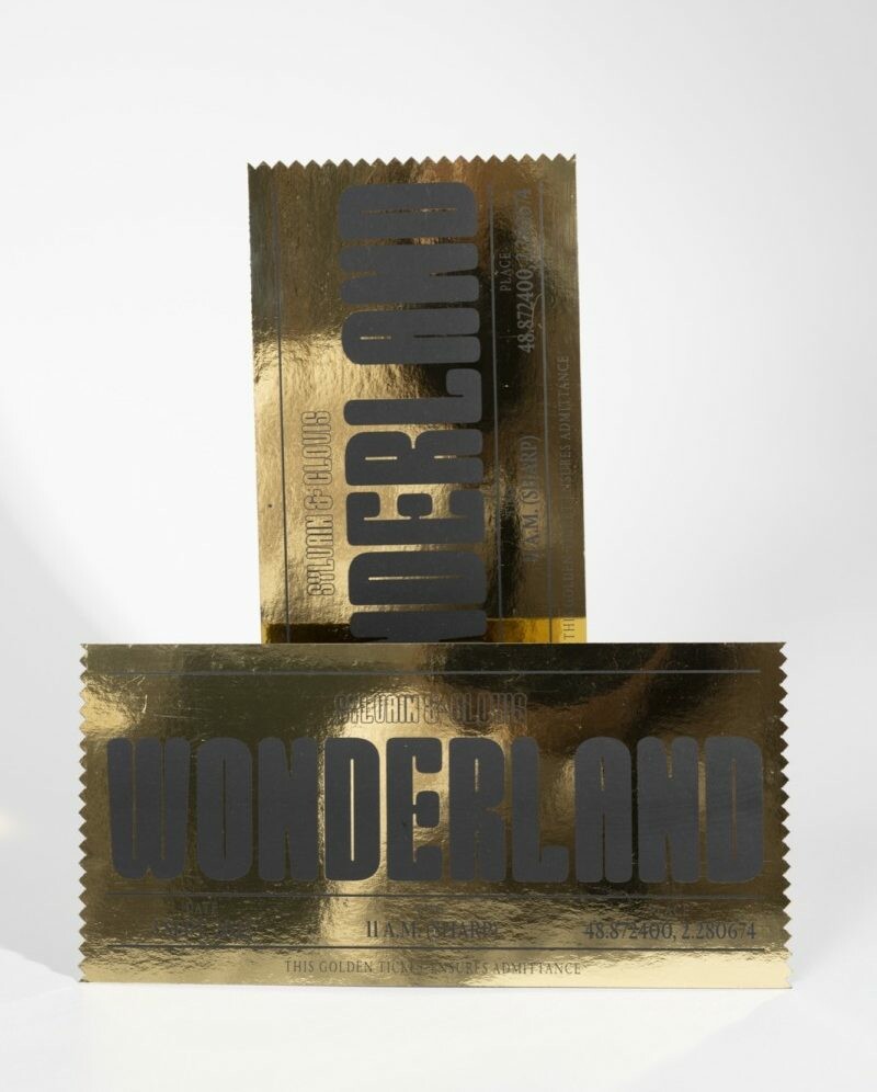 Ticket d’or Wonderland – découpe laser dentelée – Golden ticket