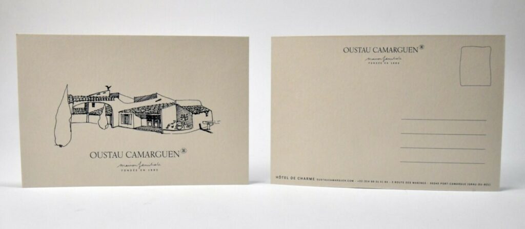 Cartes postales pour maison d’hôte – Colorplan Mist 350g – Impression numérique