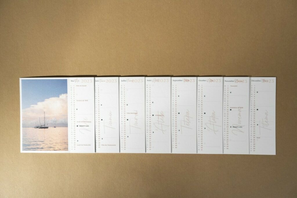 Calendrier cartes postales Nouvelle Calédonie avec coupon détachable – Papier texturé Old mill premium white 300gr