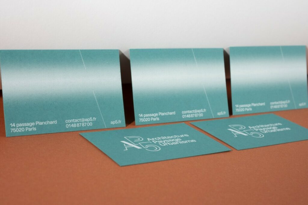Cartes de visites Architecte paysagiste – Impression blanche numérique – Colorplan Marrs green 270g