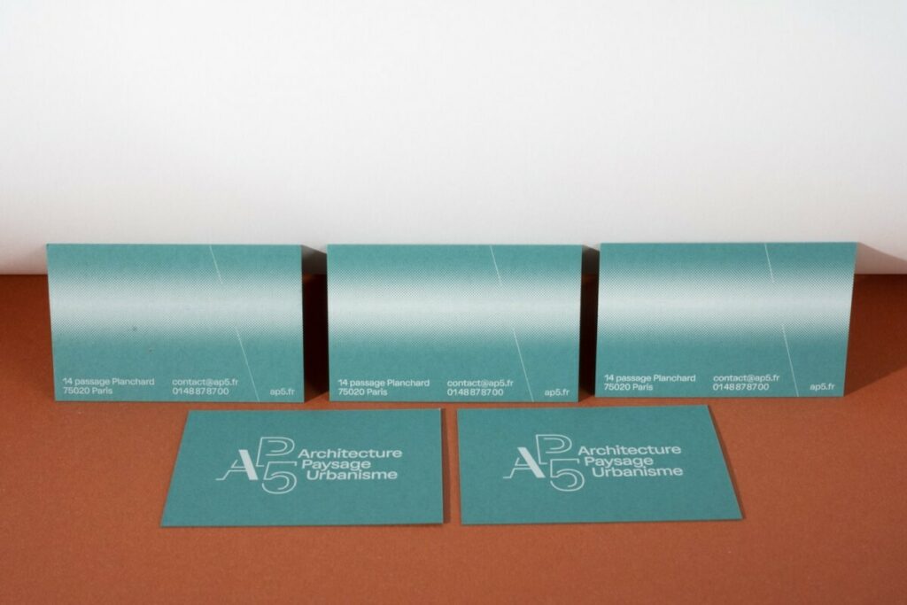 Cartes de visites Architecte paysagiste – Impression blanche numérique – Colorplan Marrs green 270g