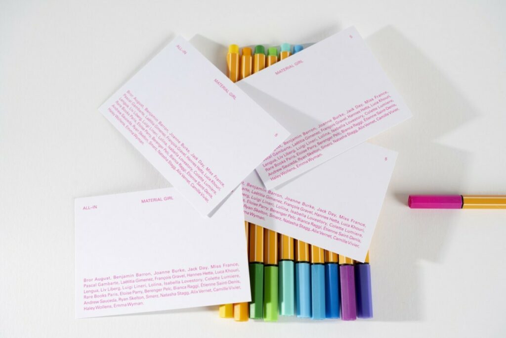 Cartes de présentation book artist – Impression rose fluo 806 – Bristol 320gr