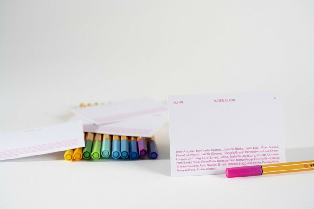 Cartes de présentation book artist – Impression rose fluo 806 – Bristol 320gr