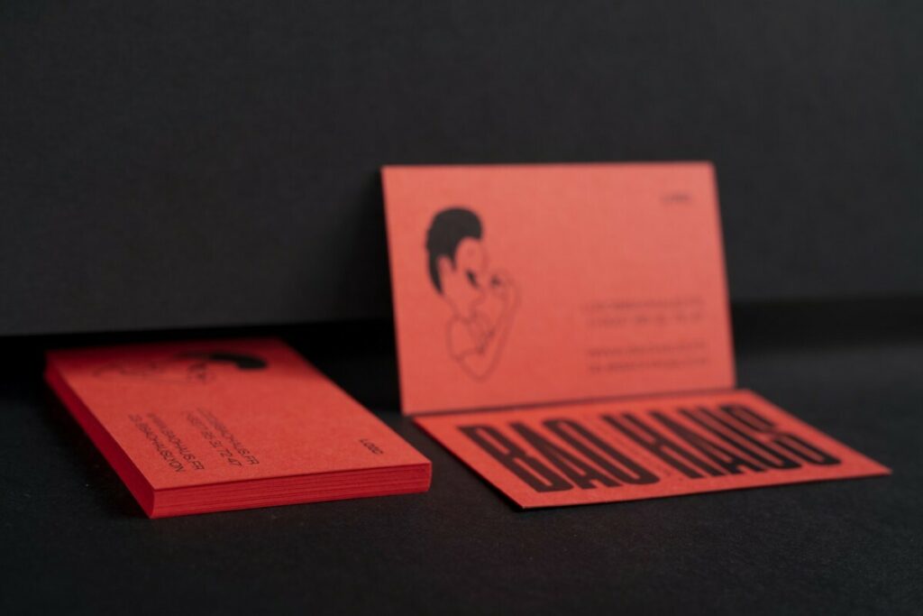 Cartes de visite restaurant rouge et noir – Impression pantone offset noir – Keaykolour Chili pepper 300gr/m2