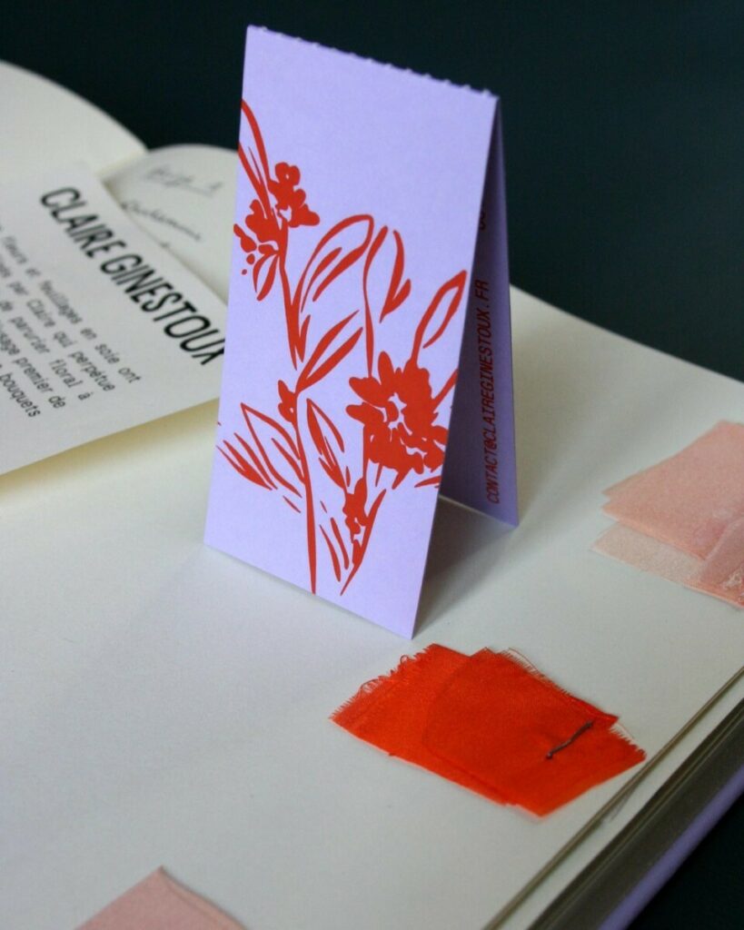 Carte de visite avec pli en marquage à chaud pigmentaire orange brillant Icarus – Colorplan Lavender 350gr
