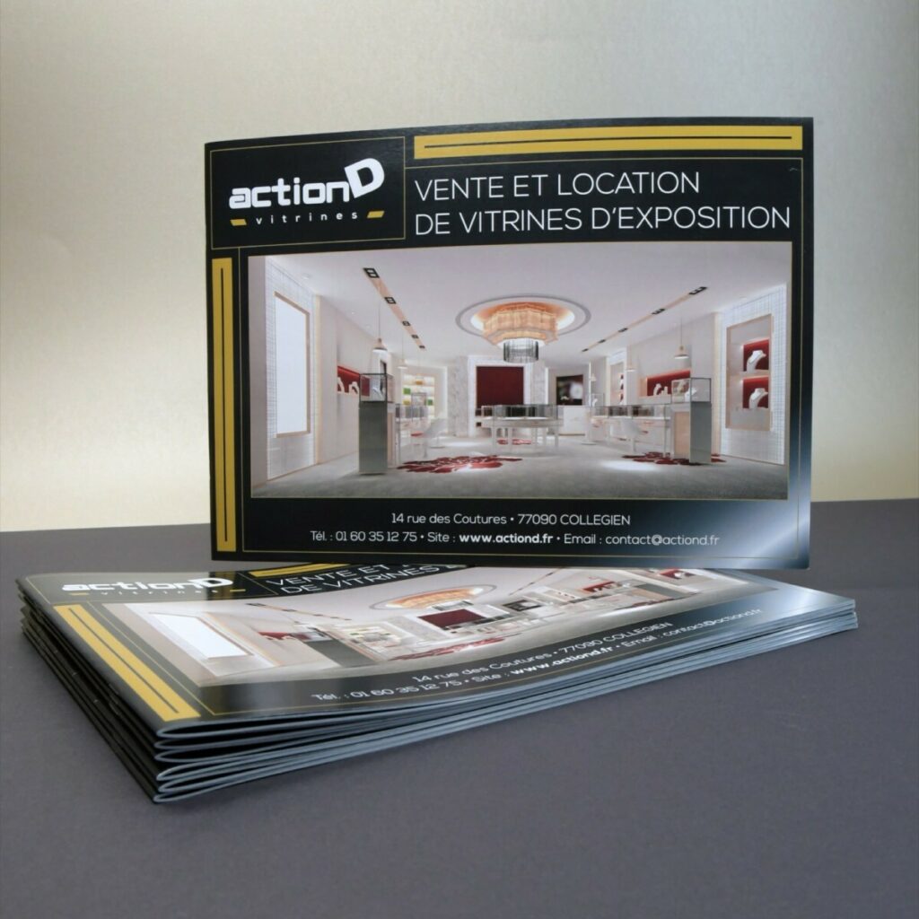 Brochure pour architecte d’intérieur – Format paysage A4 avec 2 agrafes métal – Couché mat 170g