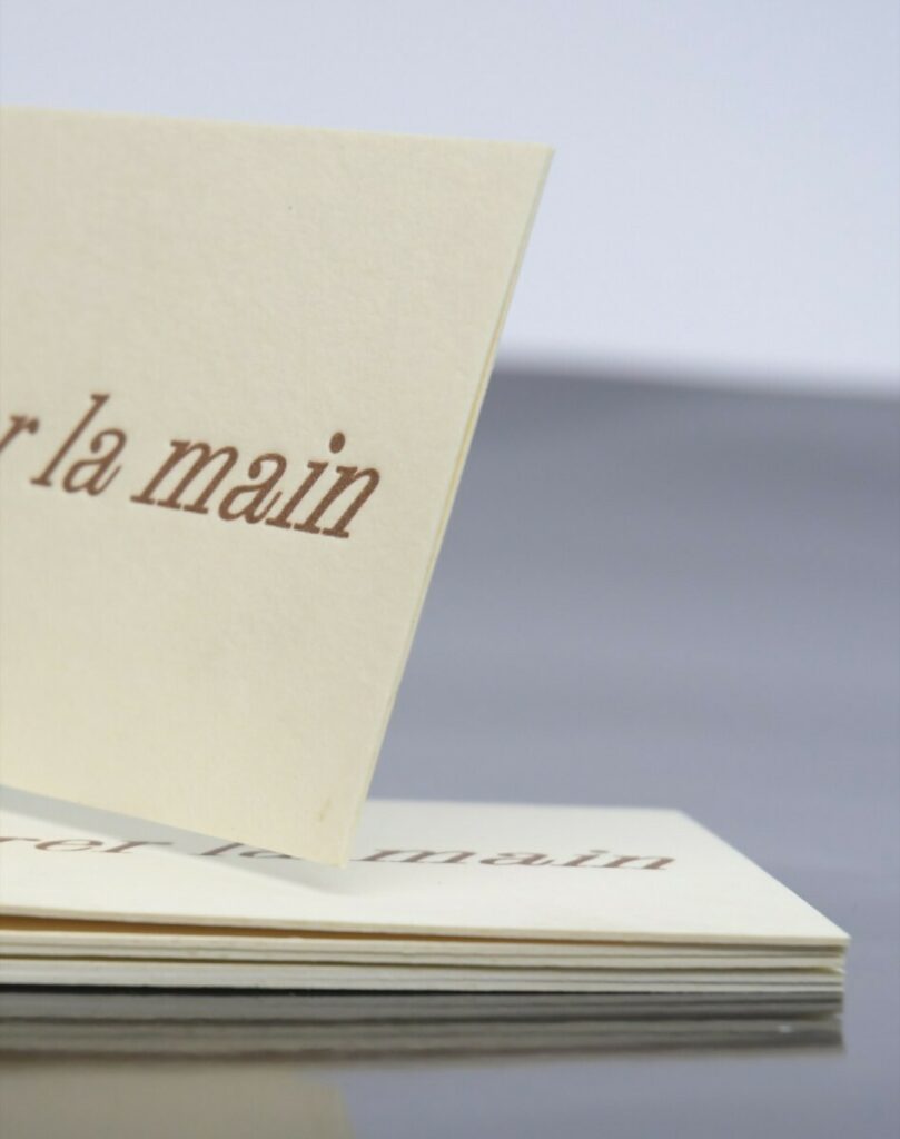 Cartes de visite en impression Letterpress Marron recto verso et contre collage 540g – Colorplan Natural