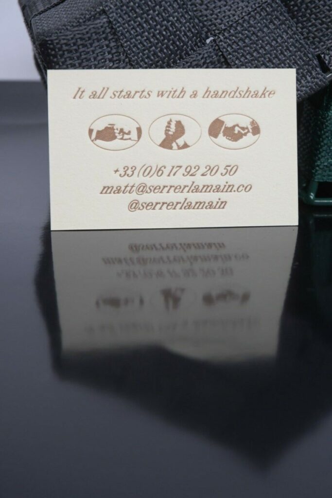 Cartes de visite en impression Letterpress Marron recto verso et contre collage 540g – Colorplan Natural