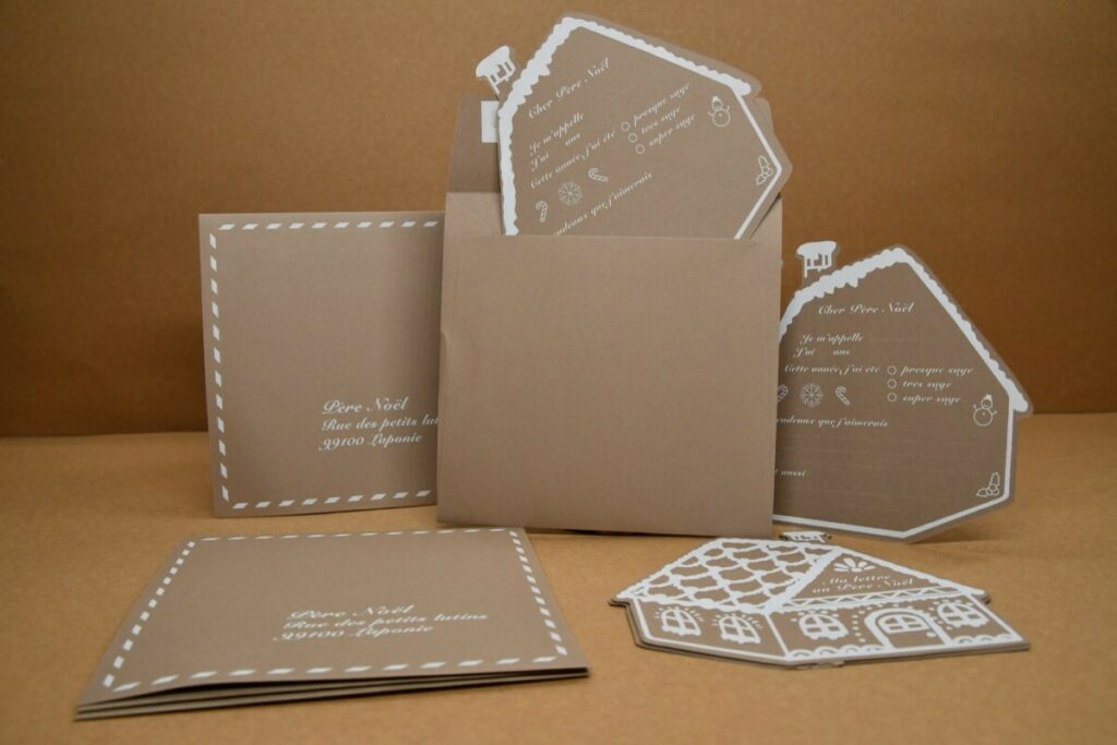 Enveloppes carrée kraft Woodstock Noce Marron  – Impression Blanche numérique