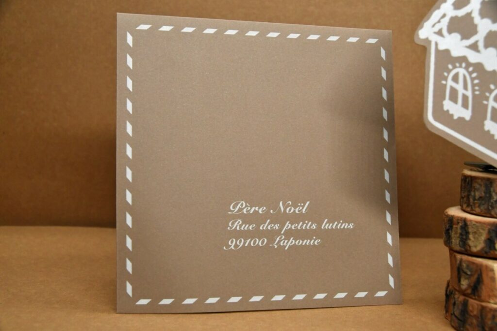 Enveloppes carrée kraft Woodstock Noce Marron  – Impression Blanche numérique