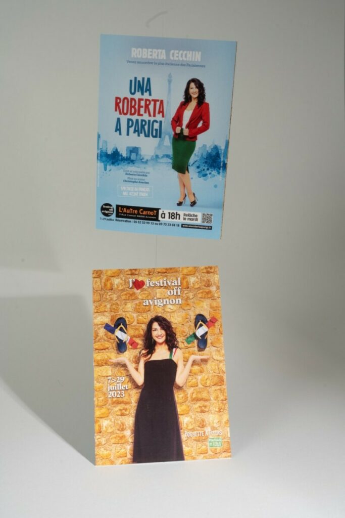 Pochette porte flyer A6 pour artiste festival d’avignon – Couché mat 300g