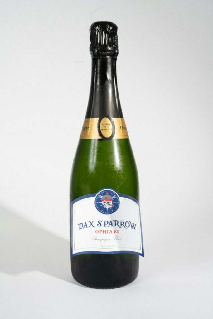 Etiquette Champagne Sparrow – support synthétique étanche et indéchirable avec dorure numérique OR