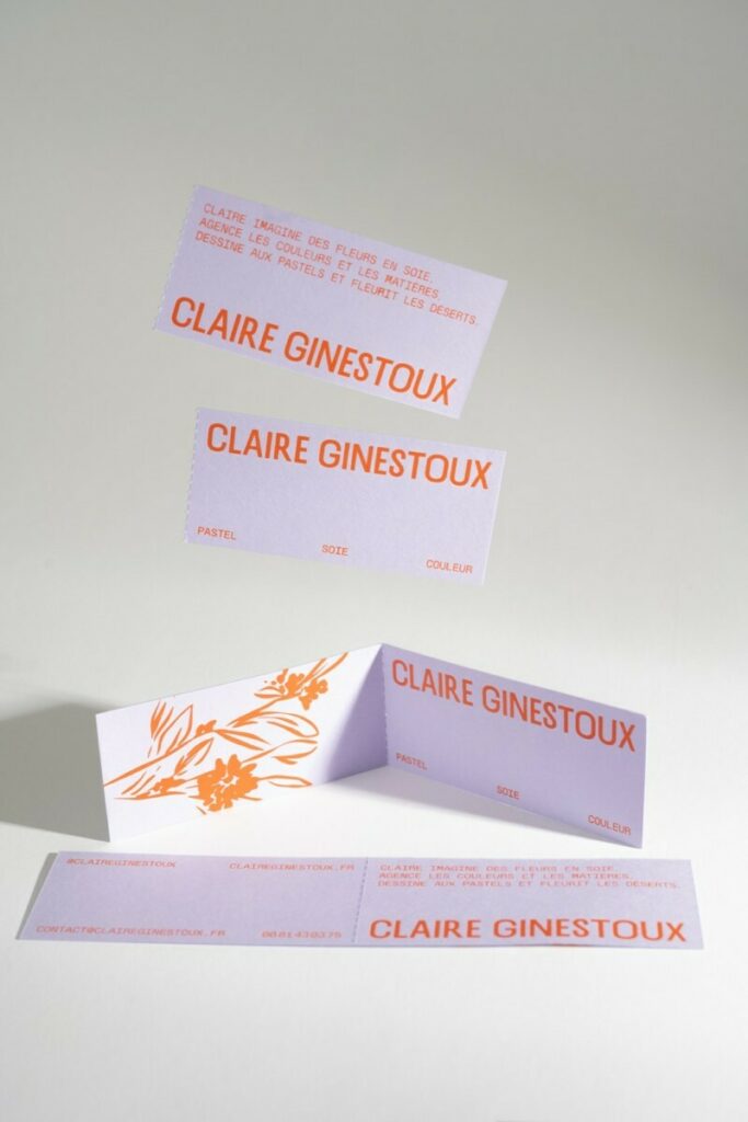 Carte de visite avec pré-découpage en marquage à chaud pigmentaire orange brillant Icarus – Colorplan Lavender 350gr