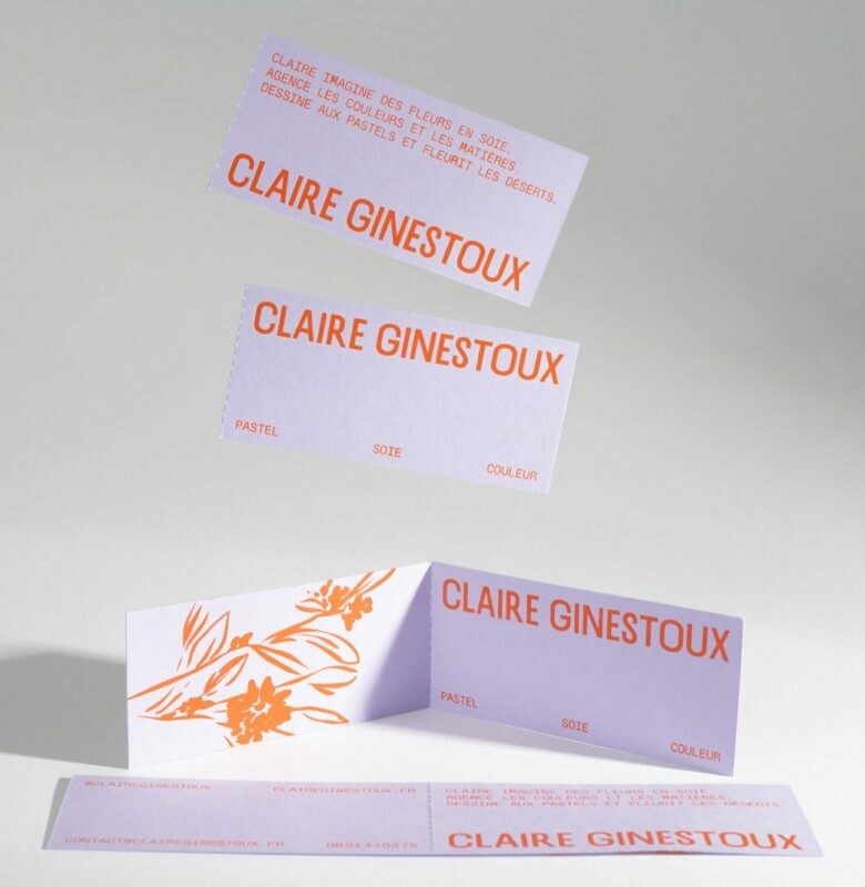 Carte de visite avec pré-découpage en marquage à chaud pigmentaire orange brillant Icarus – Colorplan Lavender 350gr
