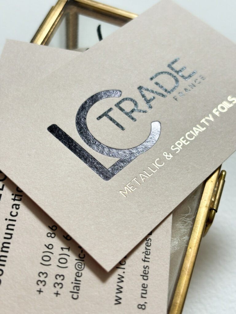 Cartes de visites luxe sans encre, en dorure pour fabricant de film de dorure