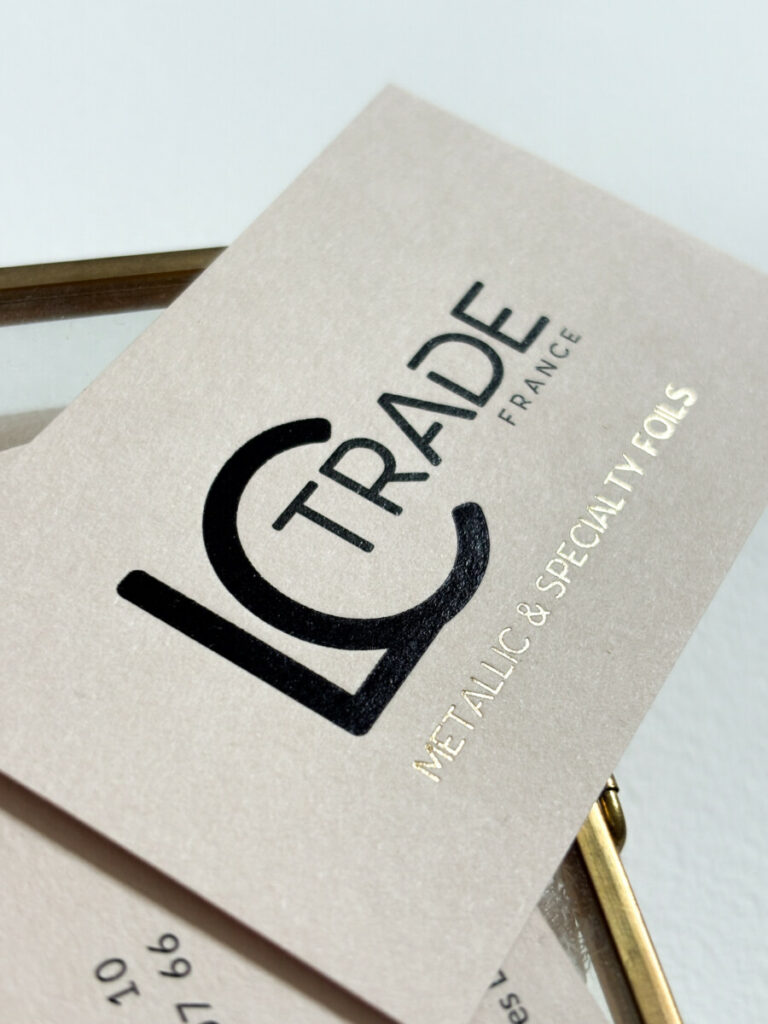 Cartes de visites luxe sans encre, en dorure pour fabricant de film de dorure