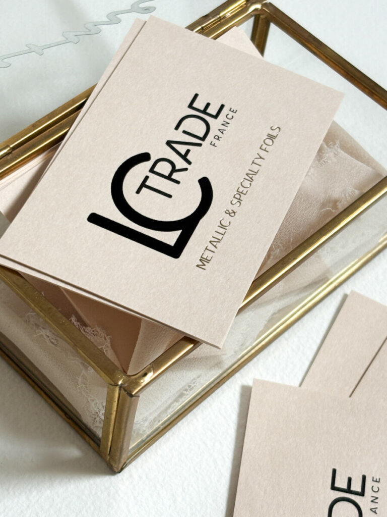 Cartes de visites luxe sans encre, en dorure pour fabricant de film de dorure