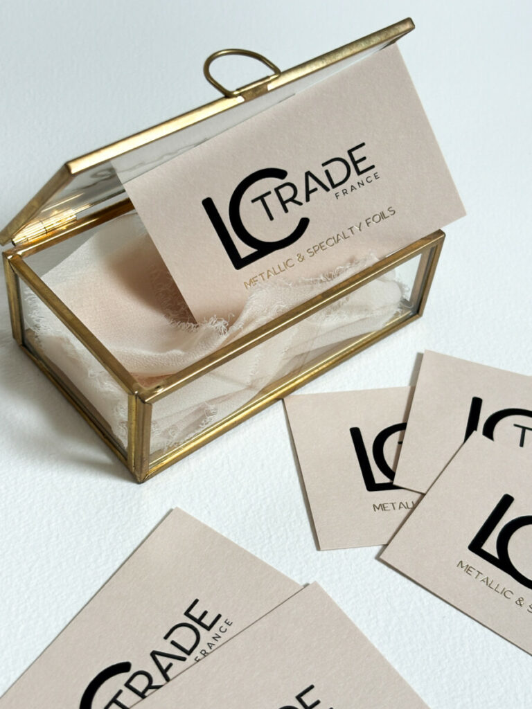 Cartes de visites luxe sans encre, en dorure pour fabricant de film de dorure