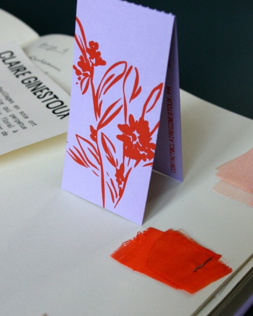 Cartes de visites originales pour créatrice de fleurs en soie avec partie détachable