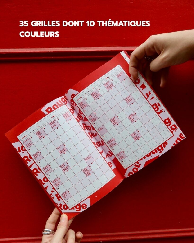 Carnet de mots fléchés bons pour le coeur avec couverture en pelliculage brillant