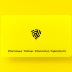 Cartes de visite sur papier texturé jaune fluo et impression noir numérique