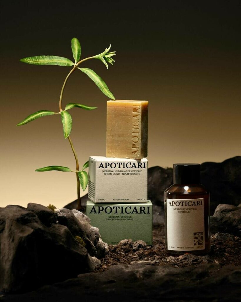 Boites pour savon sur papier recyclé vert sauge avec marquage à chaud noir brillant