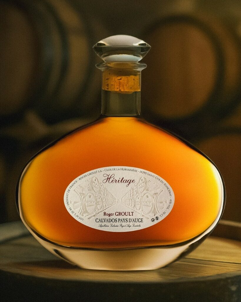 Etiquette ovale sur mesure pour bouteille de calvados prestige cuvée Heritage